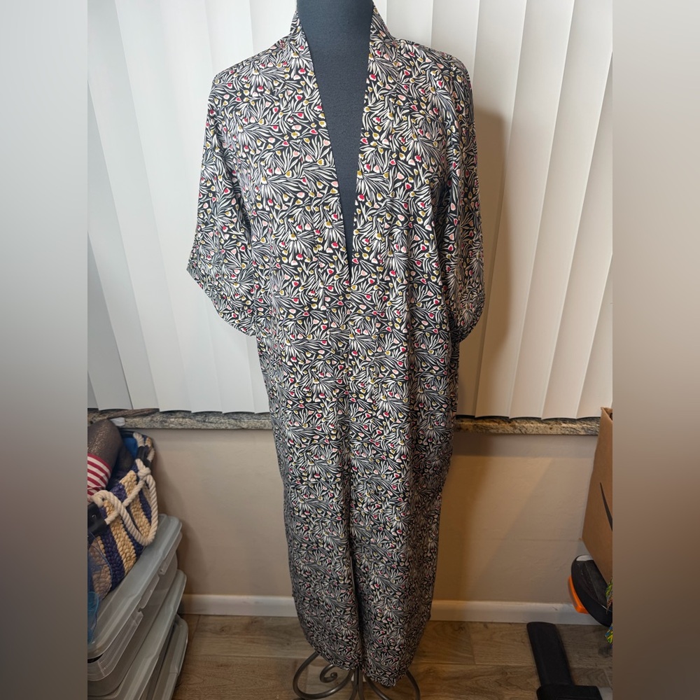 Andersen & Lauth Anthropologie Floral Geometric Pattern Kimono Duster OSFA